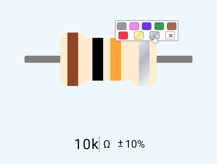 Resistor user interface